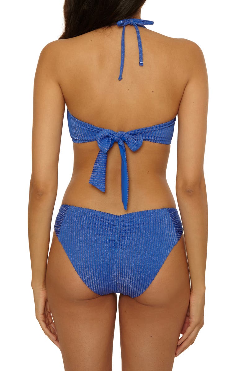 Becca Golden Isle Hipster Bikini Bottoms, Alternate, color, Lapis