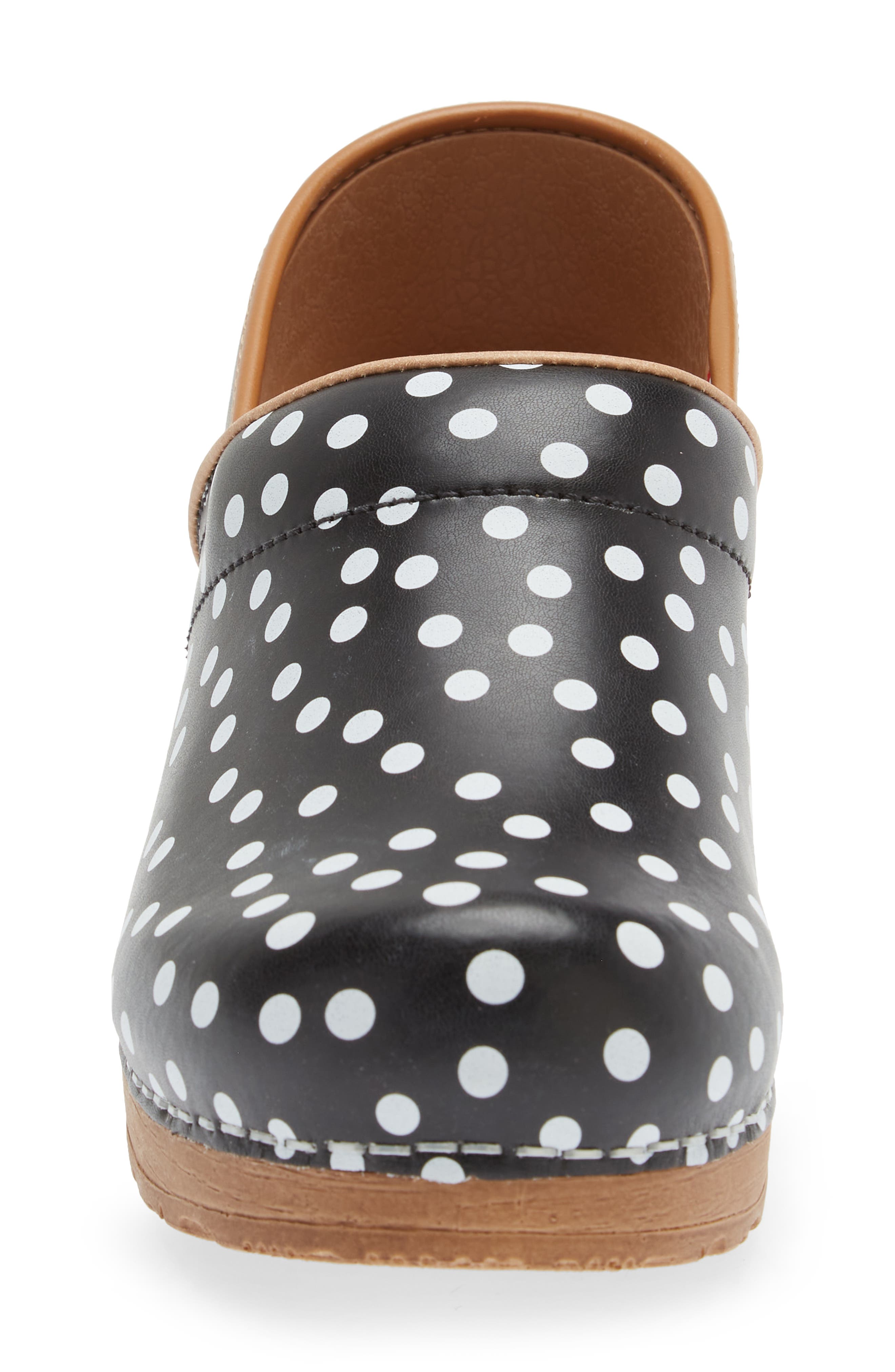 Sanita Roxbury Polka Dot Clog, Alternate, color, Black