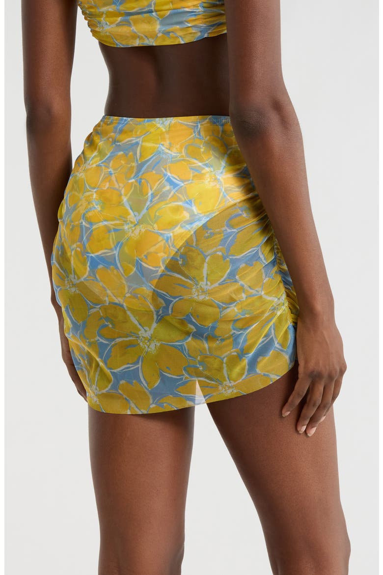 Tawnie Skirted Bikini Bottoms, Alternate, color, YELLOW GARDENIAS