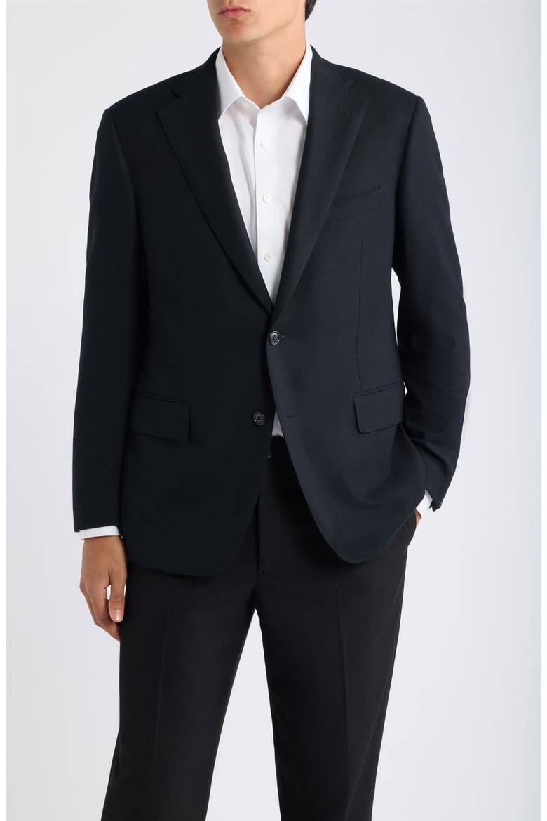 Luxury Performance Stretch Wool Suit Separate Jacket, Main, color, BLACK