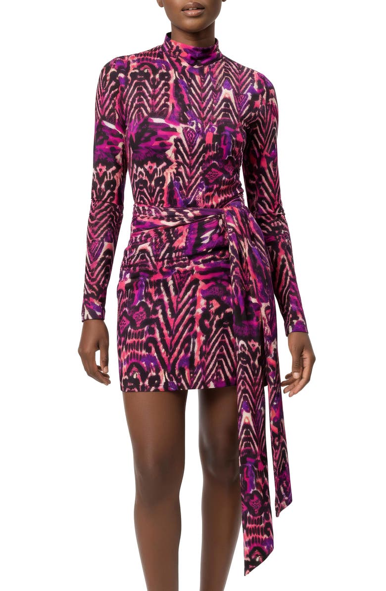AREA STARS Dara Fleur Mock-Neck Bodycon Mini Dress, Alternate, color, Abstract Print