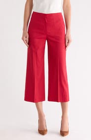 Theory Clean Terena Crop Wide Leg Linen Blend Pants