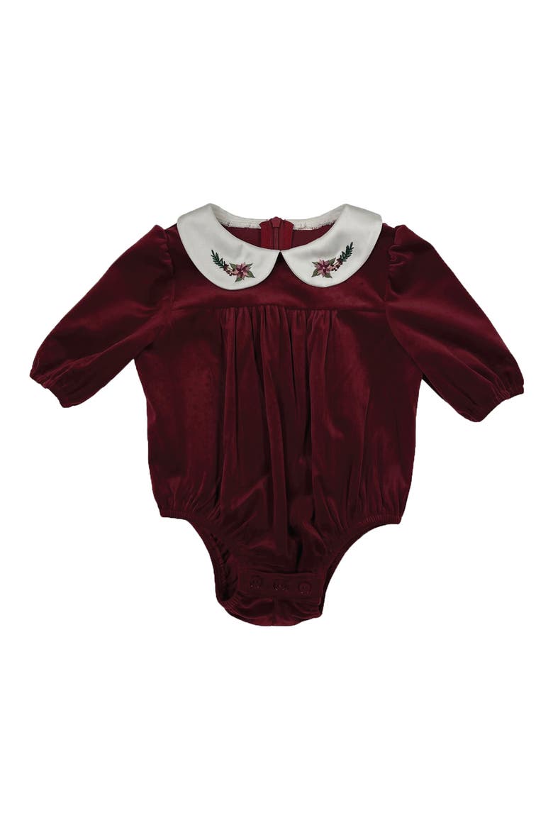 Velvet Butter Romper, Main, color, BURGUNDY