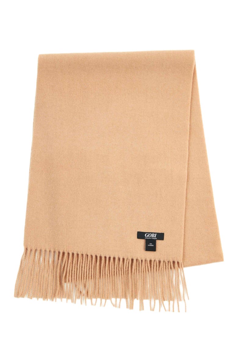 Cashmere Fringed Scarf, Main, color, toasted almond