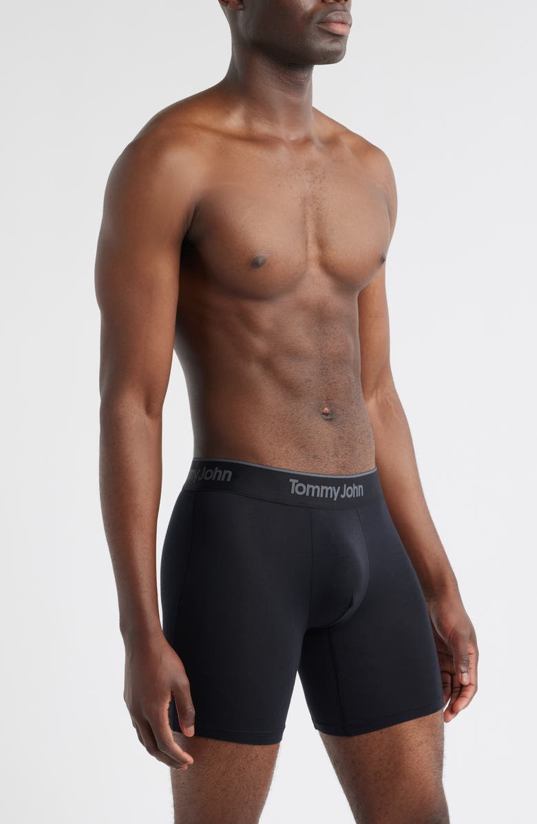Tommy John 3-Pack Second Skin 6-Inch Stretch Modal Boxer Briefs, Alternate, color, Black
