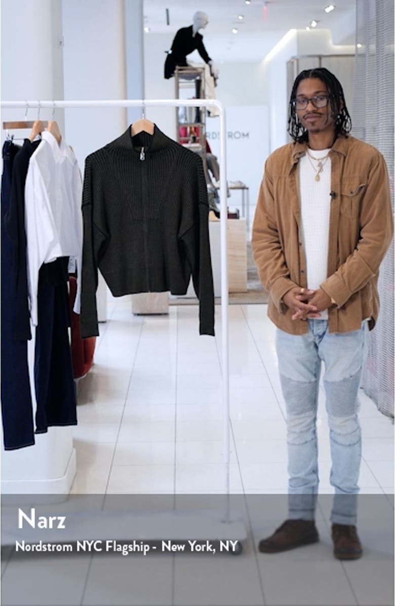 Carmen Rib Knit Zip-Up Cardigan, sales video thumbnail