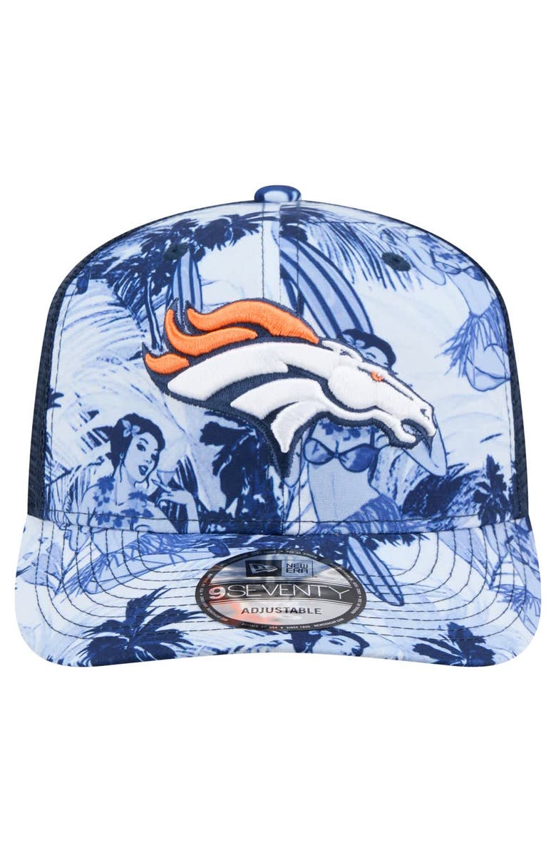 New Era Men's New Era  Navy Denver Broncos Hula Trucker 9SEVENTY Adjustable Hat, Alternate, color, 