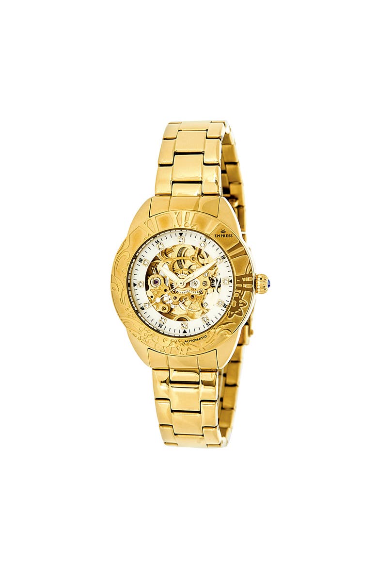 Godiva Automatic MOP Bracelet Watch, Main, color, Gold
