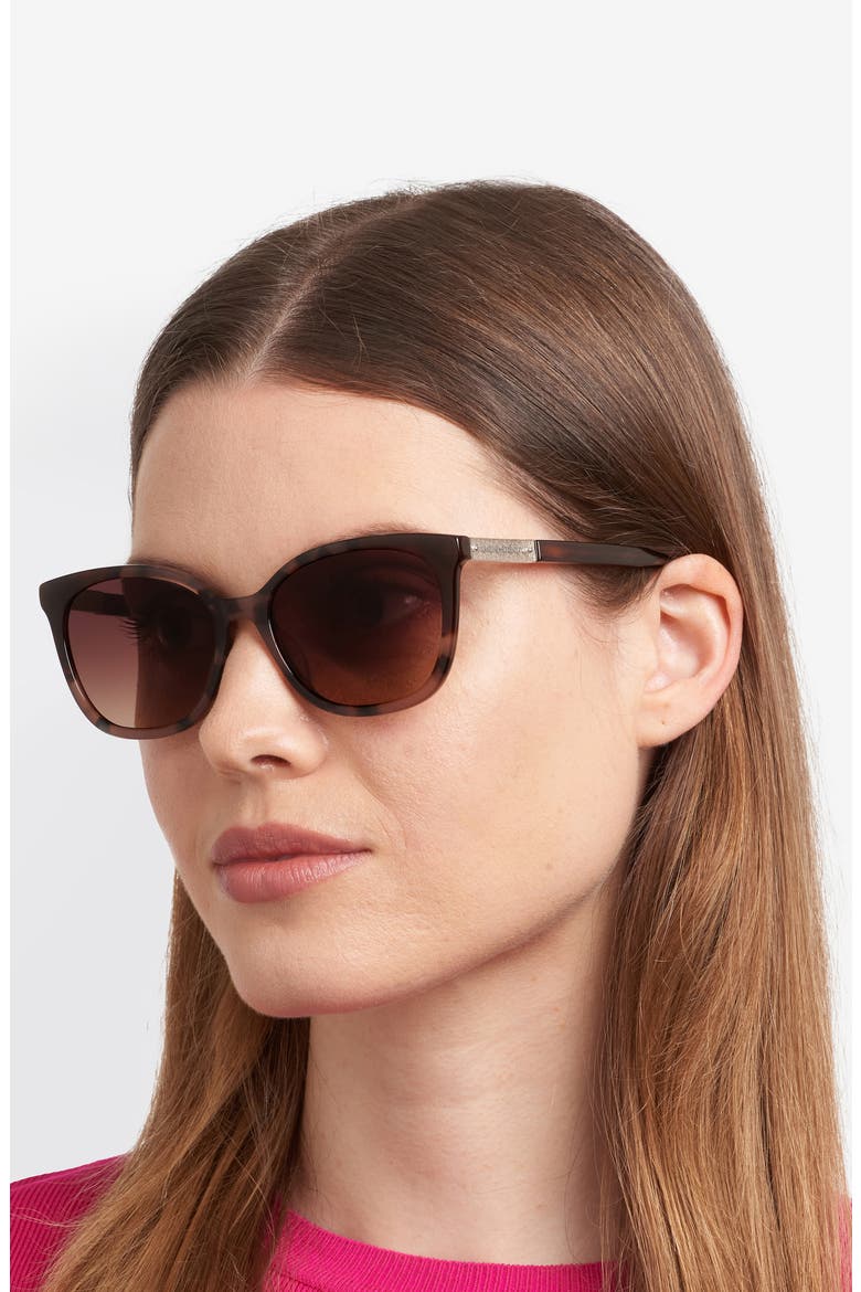 seline 54mm rectangular sunglasses, Alternate, color, HAVANA/ BROWN