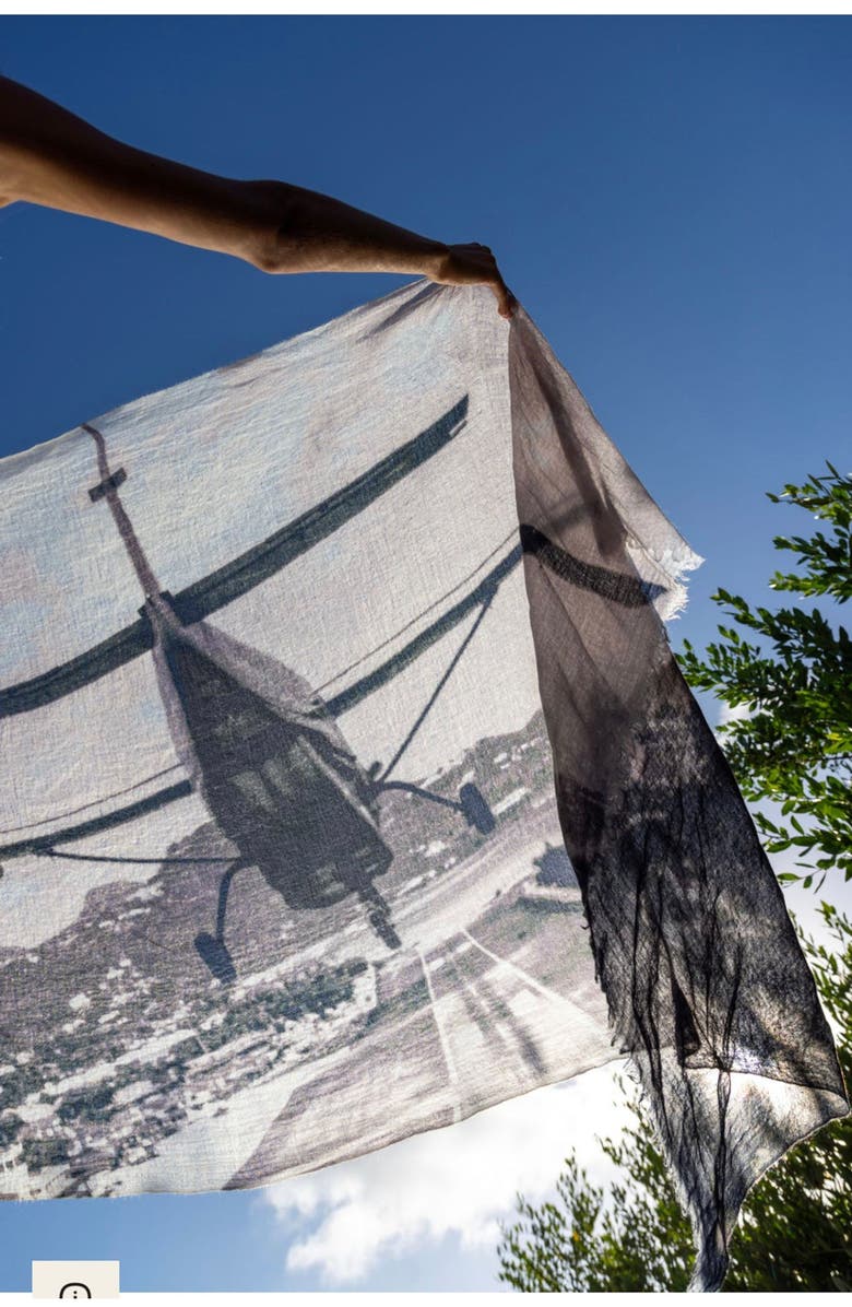 Mer St. Barth Cashmere Dip Dye Shawl, Alternate, color, Black