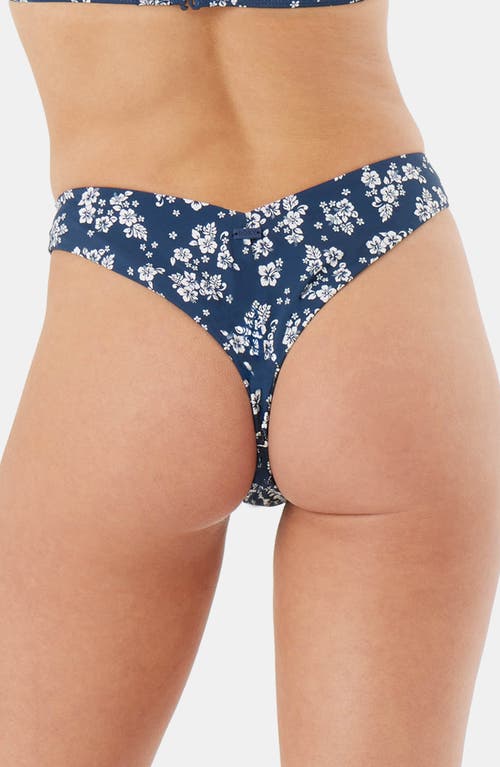 Roxy Hibiscus V-cut Bikini Bottoms In Mood Indigo