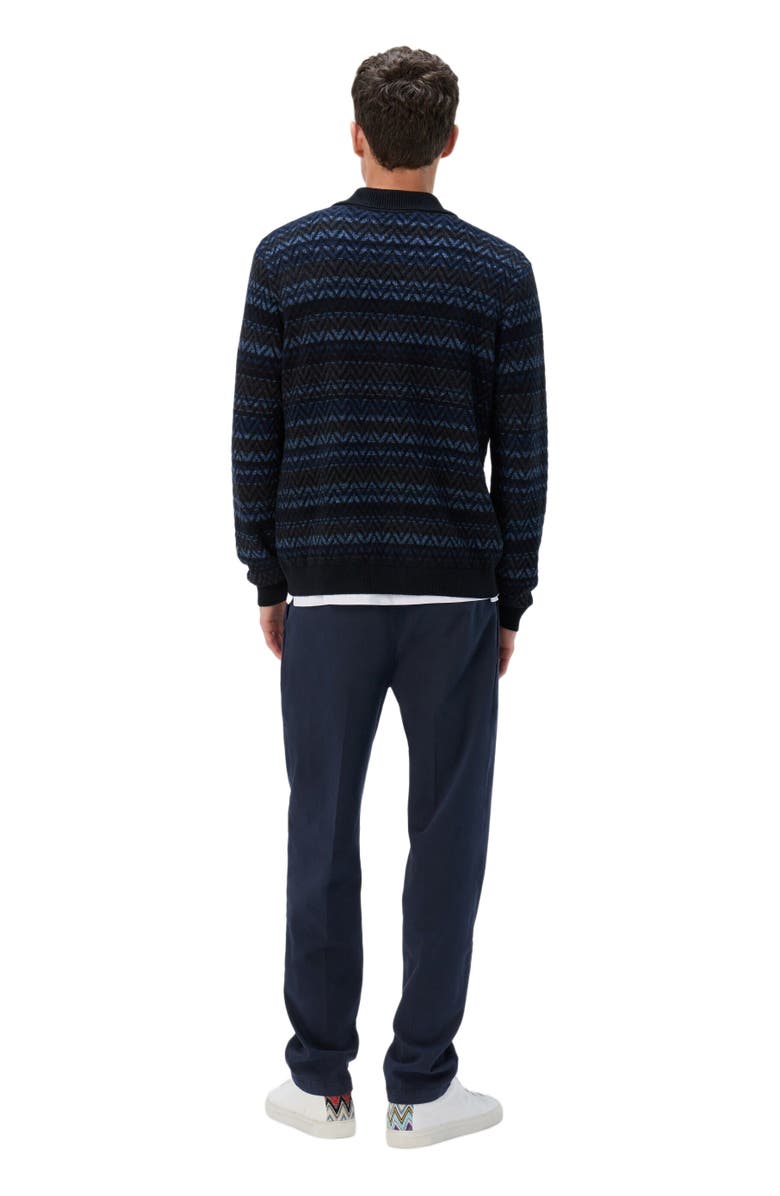 Missoni Cardigan With Zigzag And Stripe Pattern, Alternate, color, Black & Blue