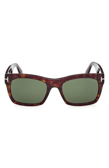 Tom Ford Juan 56mm Rectangular Sunglasses In Black