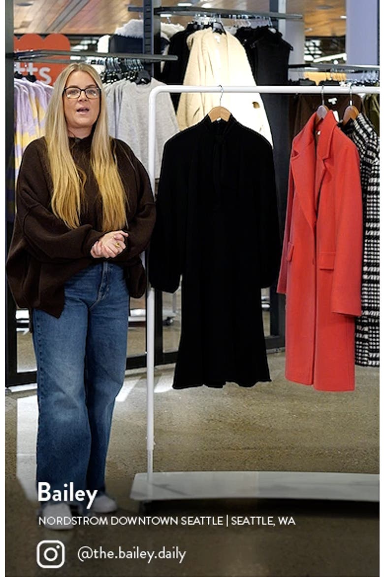 Tie Neck Long Sleeve Fit & Flare Dress video
