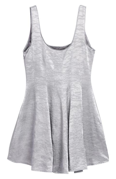 Metallic Fit & Flare Dress