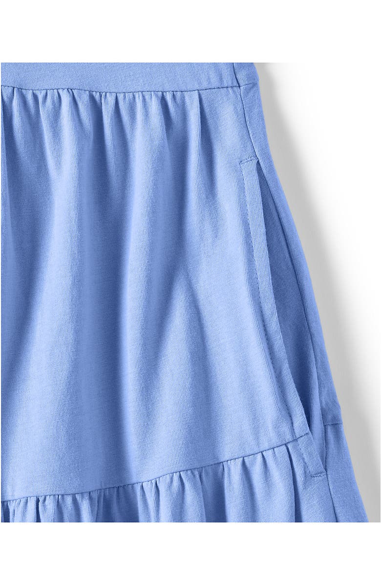 Lands' End Cotton Jersey Tiered Mini Dress, Alternate, color, Clear Blue Sky