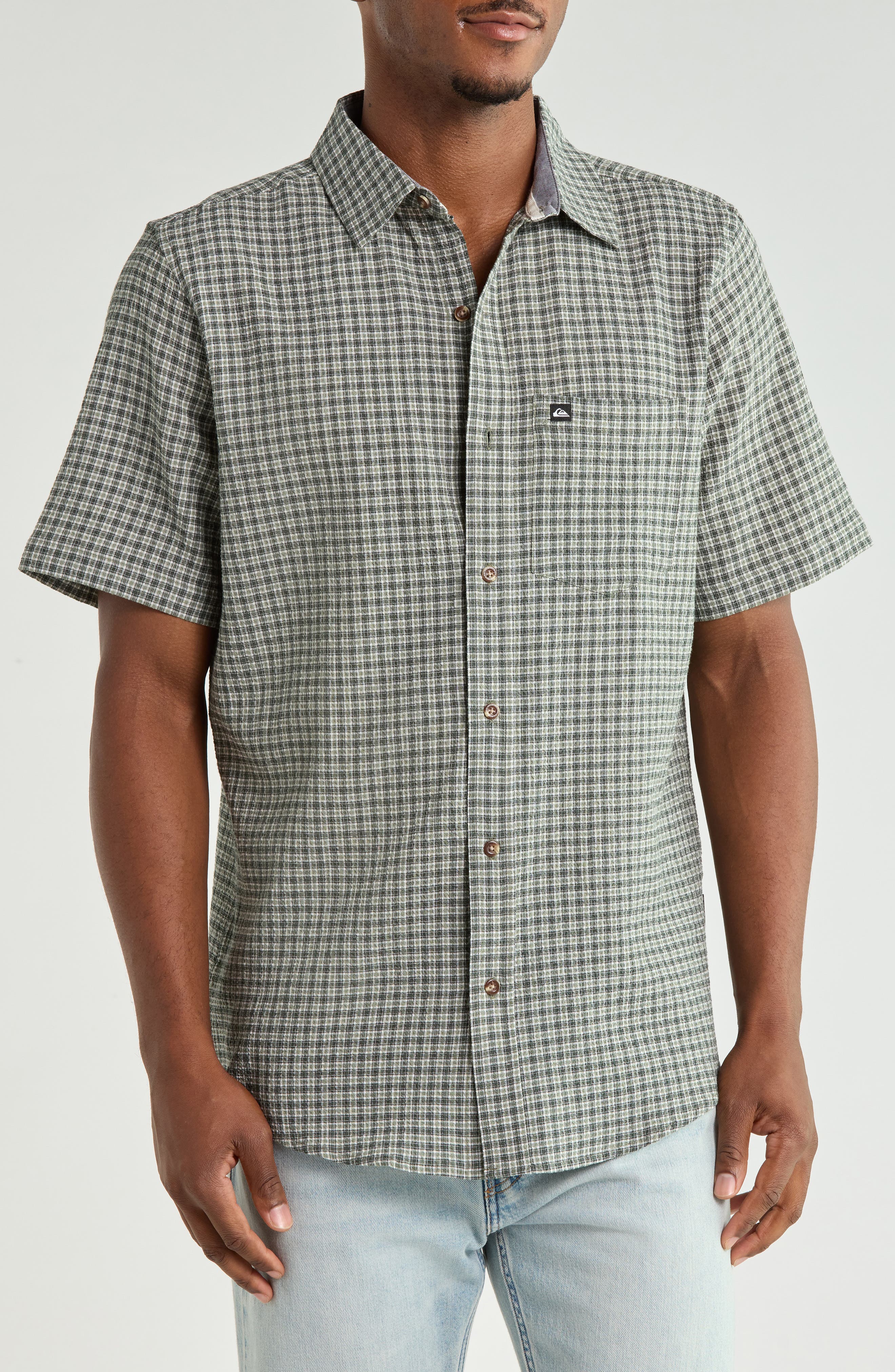 Kiteboard Short Sleeve Cotton Button-Up Shirt