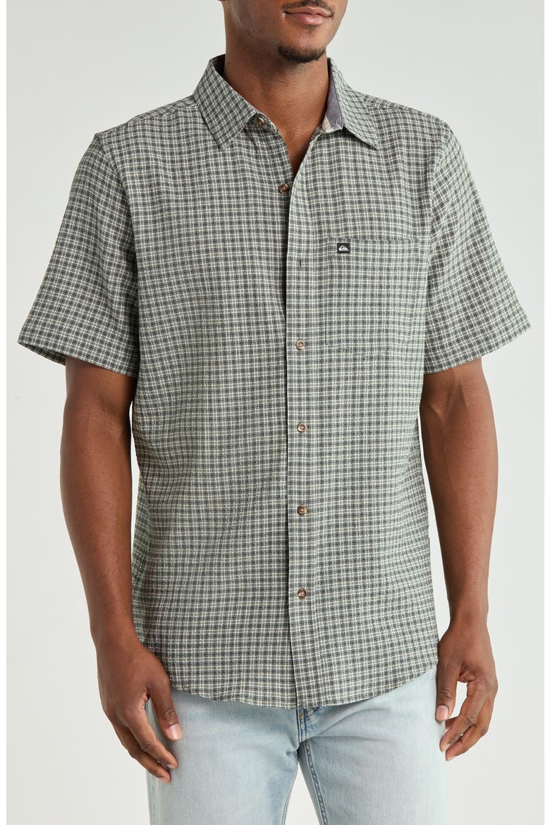 Kiteboard Short Sleeve Cotton Button-Up Shirt, Main, color, URBAN CHIC