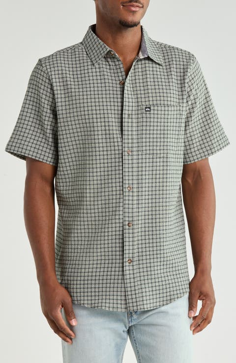 Kiteboard Short Sleeve Cotton Button-Up Shirt