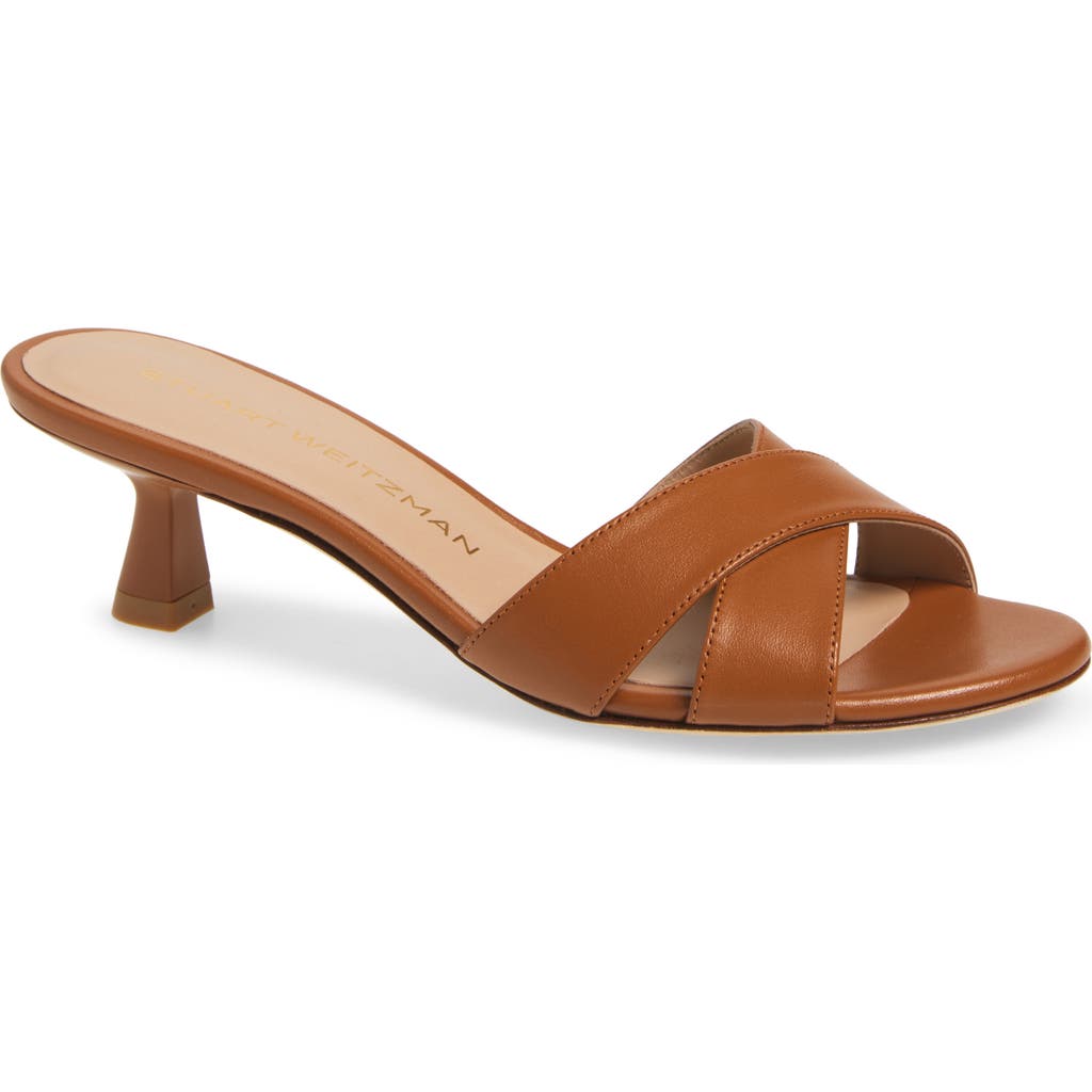 Stuart Weitzman Minimalist Slide 50 Sandal In Brown