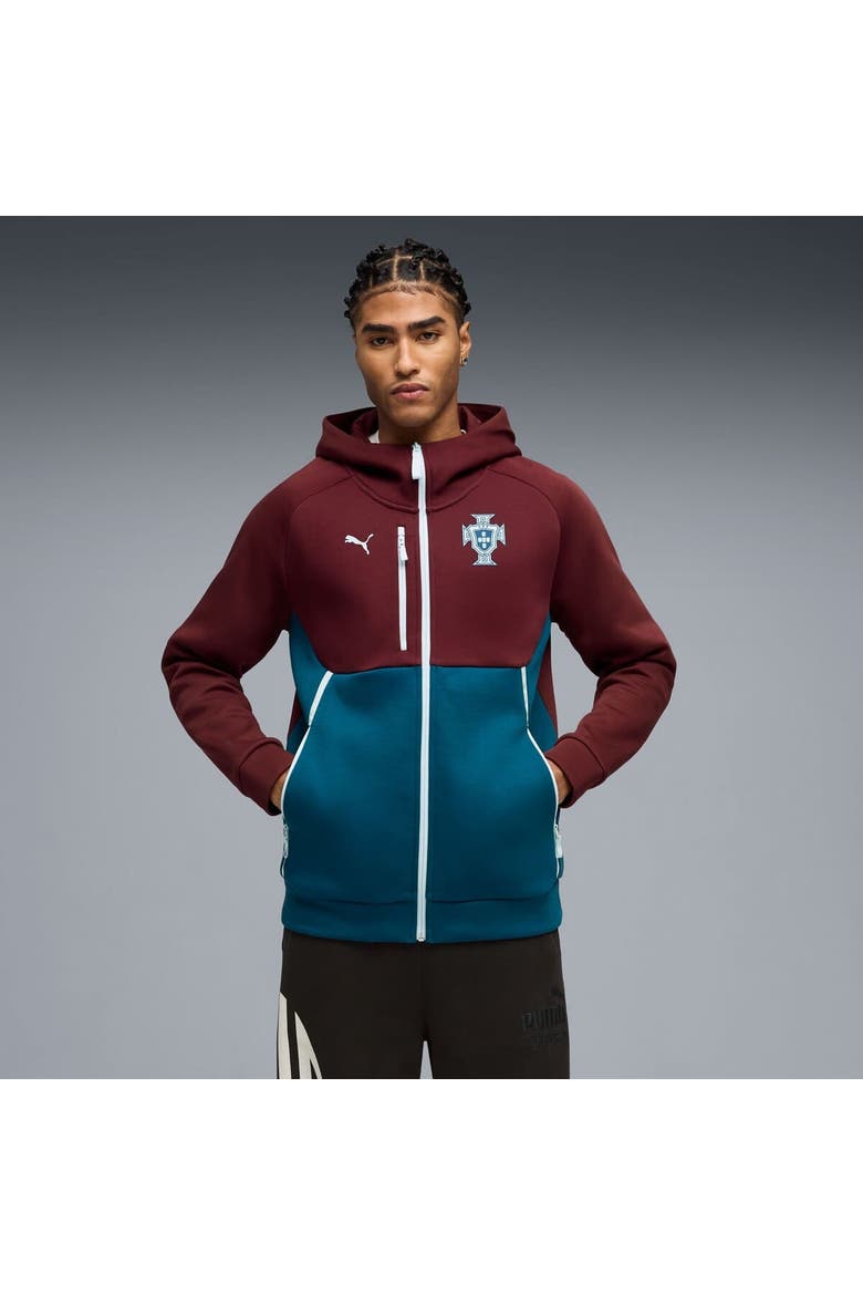Men's Puma Maroon Portugal National Team PumaTech Full-Zip Hoodie, Main, color, Maroon