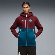 PUMA Men's Puma Maroon Portugal National Team PumaTech Full-Zip Hoodie