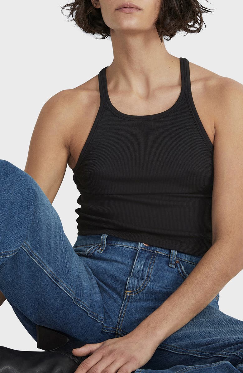 rag & bone The Essential Rib Stretch Organic Pima Cotton Tank, Alternate, color, 