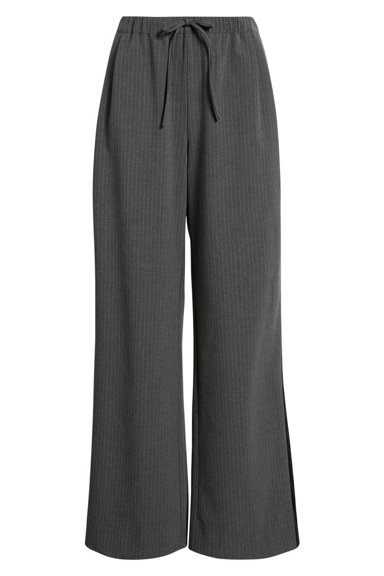 Pinstripe Everyday Wide Leg Pants, Alternate, color, GRAY