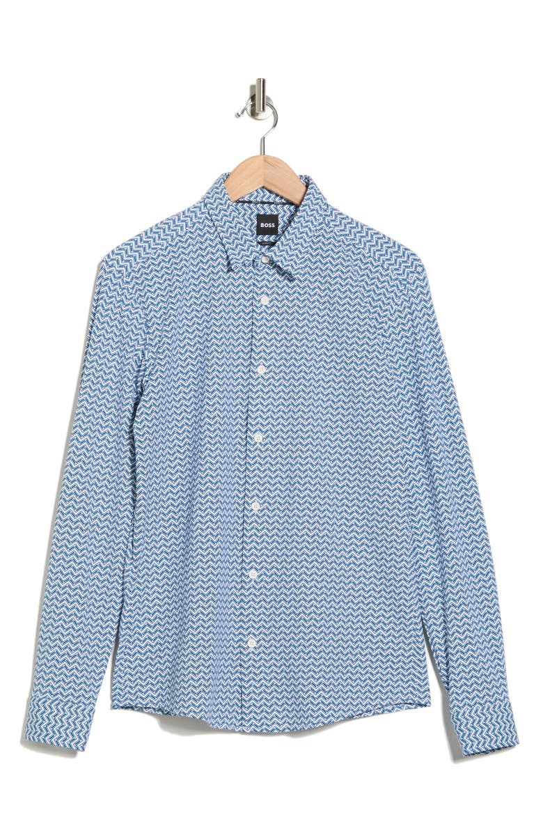 BOSS Roan Kent Slim Fit Button-Up Shirt, Alternate, color, Bright Blue