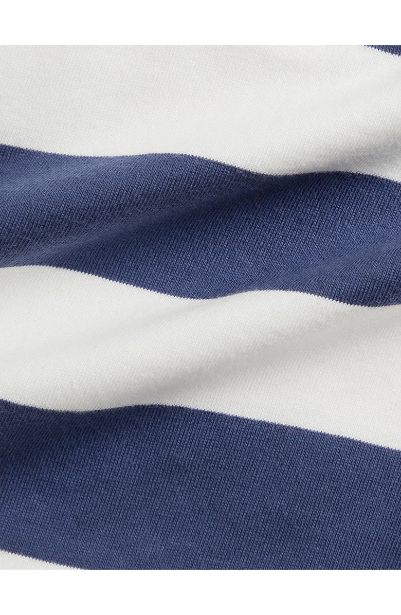 Ralph Lauren Rugby Stripe Cotton Jersey Polo Romper, Alternate, color, Light Navy/ Deckwash White