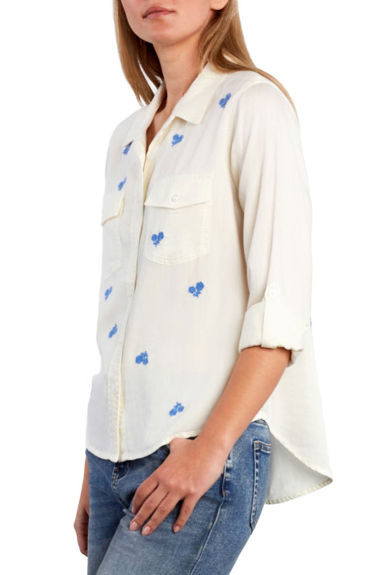 Moonlit Meadow Button-Up Shirt, Alternate, color, WHITE LILY