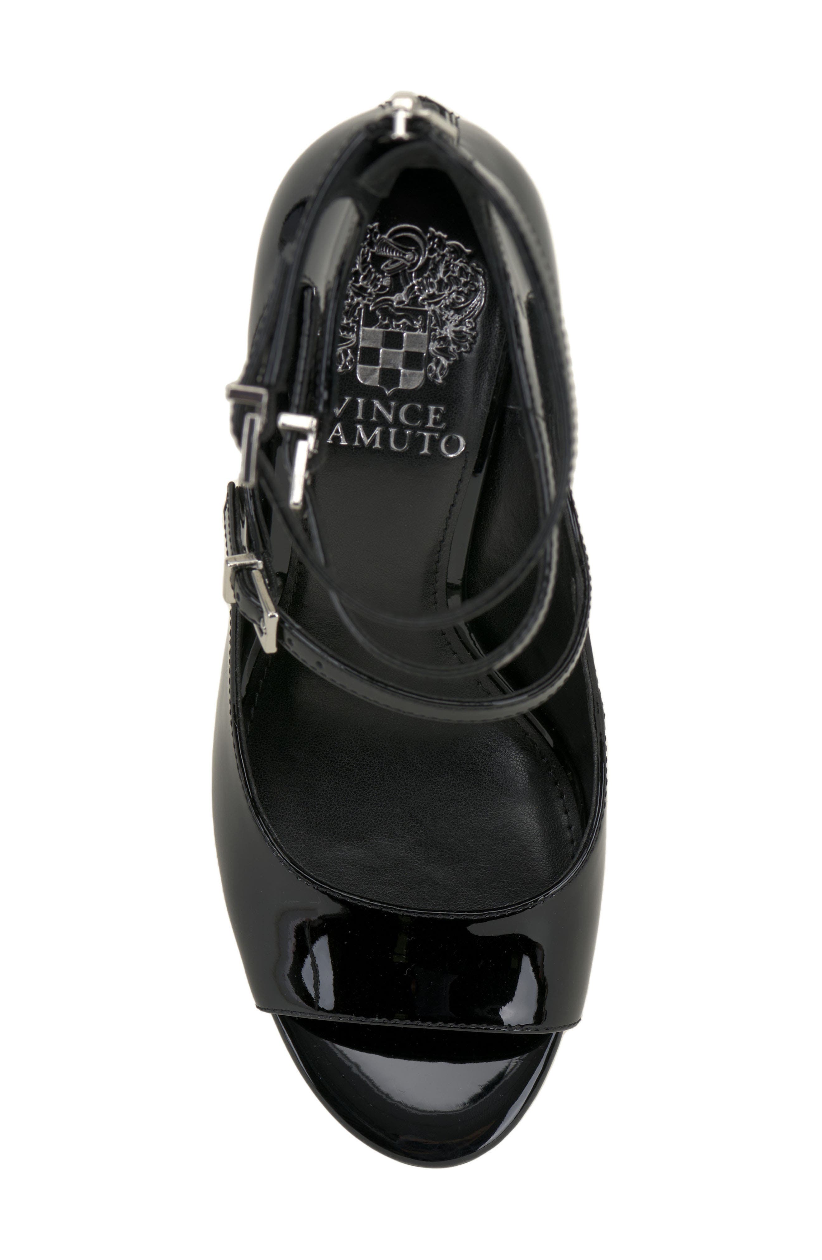 Vince Camuto Anika Buckle Strap Open Toe Pump, Alternate, color, 