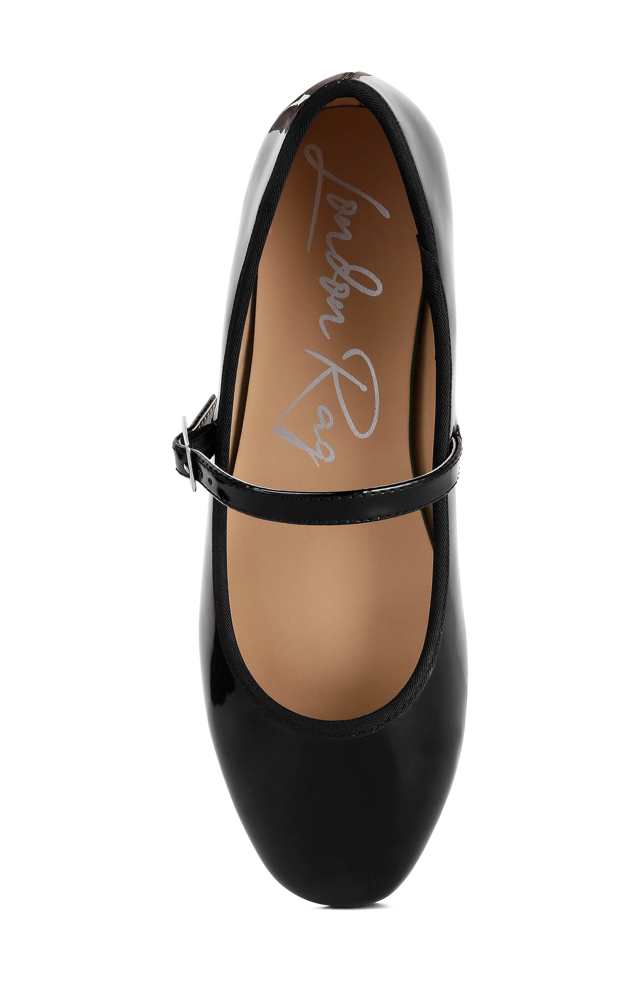 LONDON RAG Posy Mary Jane Flat, Alternate, color, Black