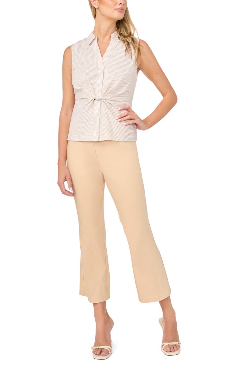Halogen<sup>®</sup> Twist Front Sleeveless Button-Up Shirt, Alternate, color, Pebble