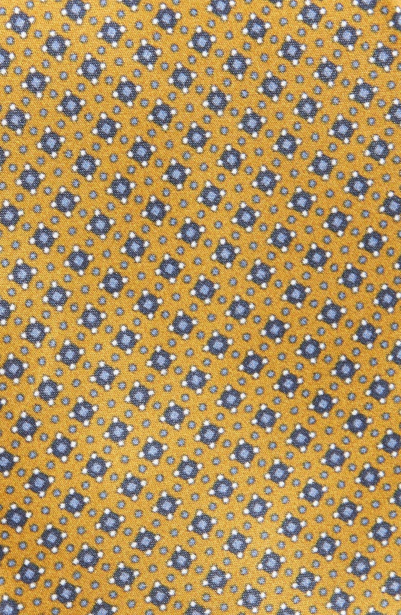 Brioni Micromedallion Silk Tie, Alternate, color, Ochre/ Flannel