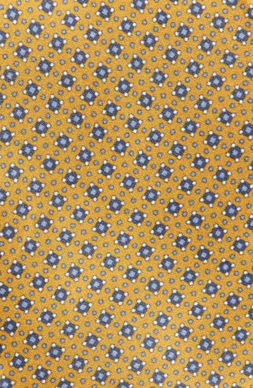 Brioni Micromedallion Silk Tie In Yellow