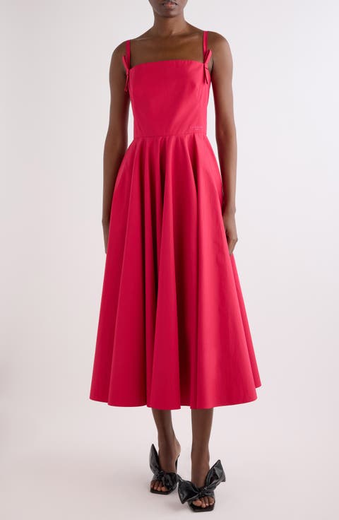Sliced Cotton Poplin Dress