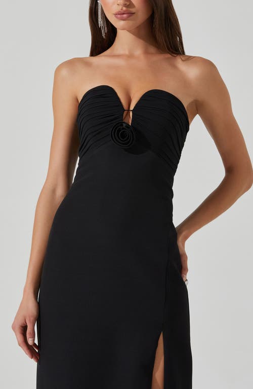 Astr The Label Vianna Strapless Midi Dress In Black