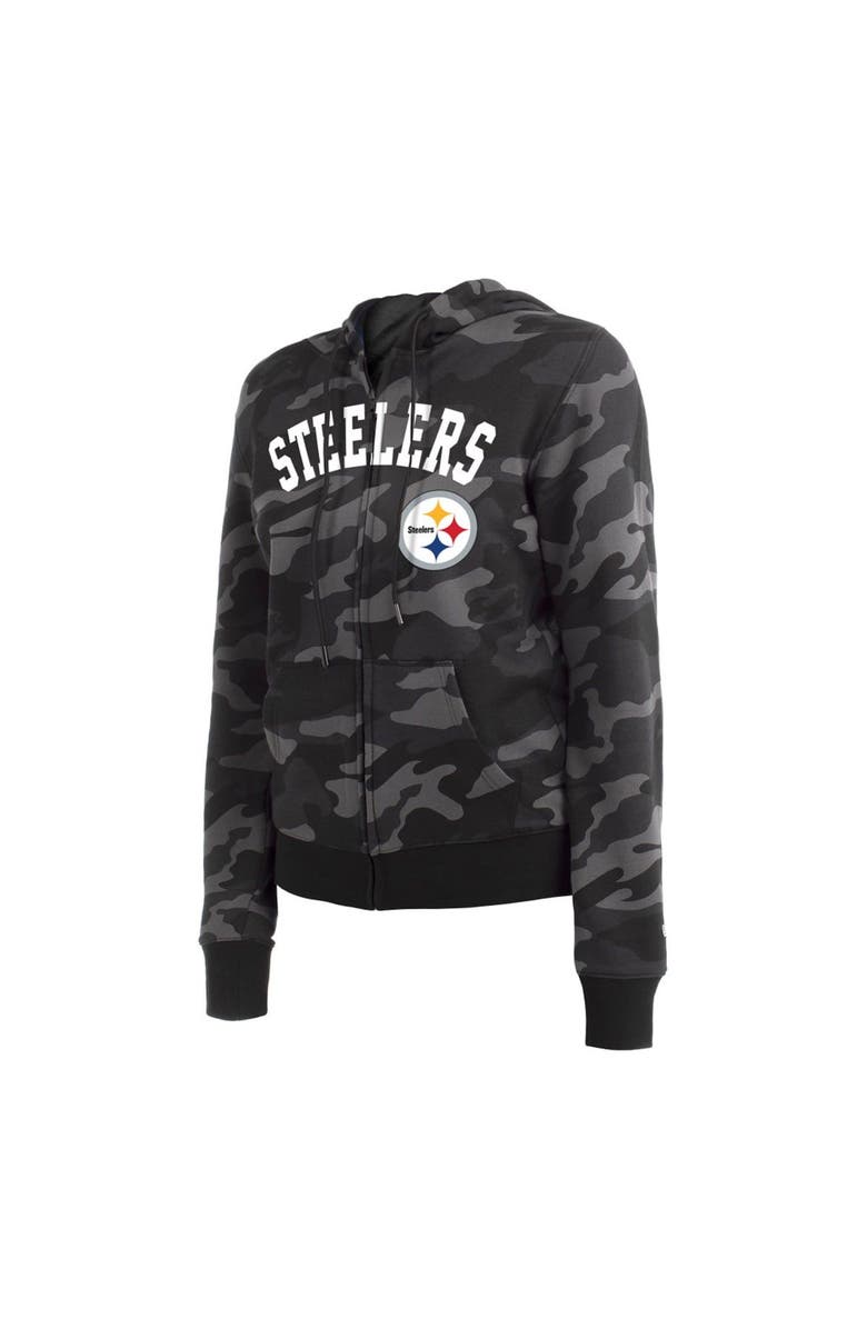 New Era Women's New Era  Black Pittsburgh Steelers Camo Full-Zip Hoodie, Alternate, color, 