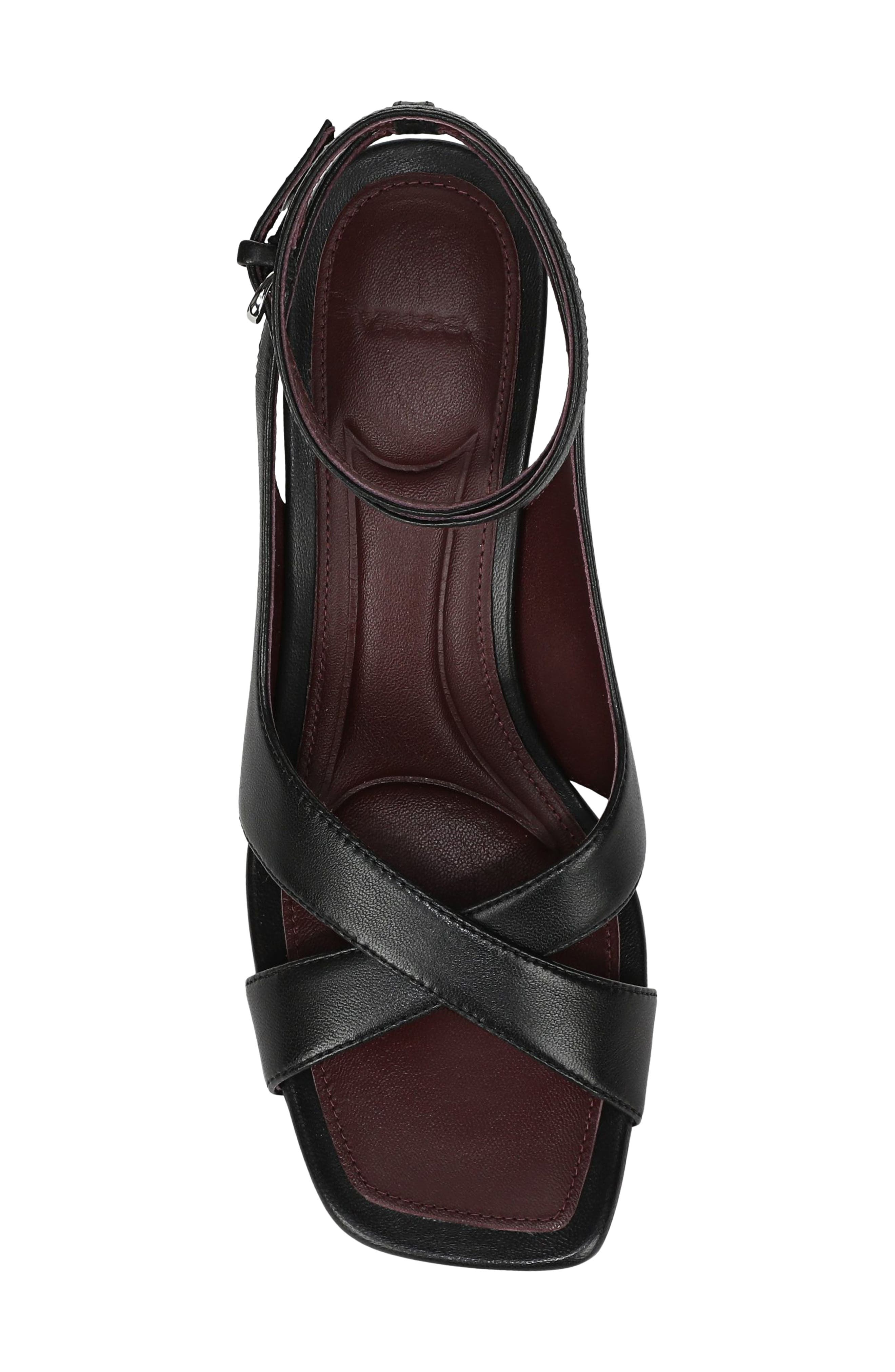 Vince Lola Leather Sandal, Alternate, color, Black