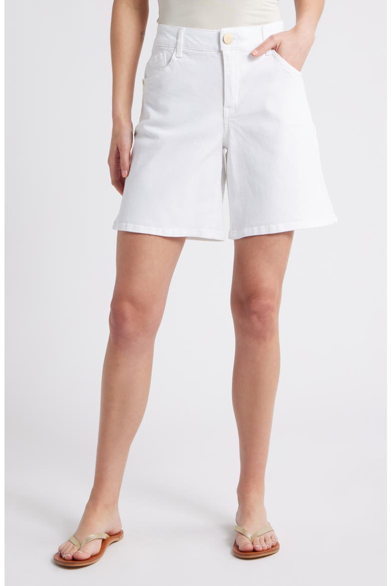 High Waist Relaxed Denim Shorts, Main, color, OPTIC WHITE