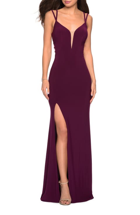 Sultry Long Dress with Intricate Strappy Back