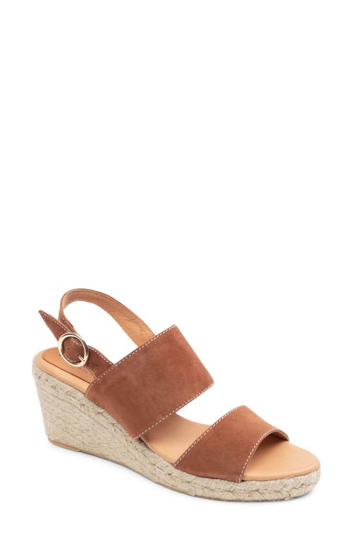 Patricia Green Birch Slingback Espadrille Platform Wedge Sandal In Cognac Suede