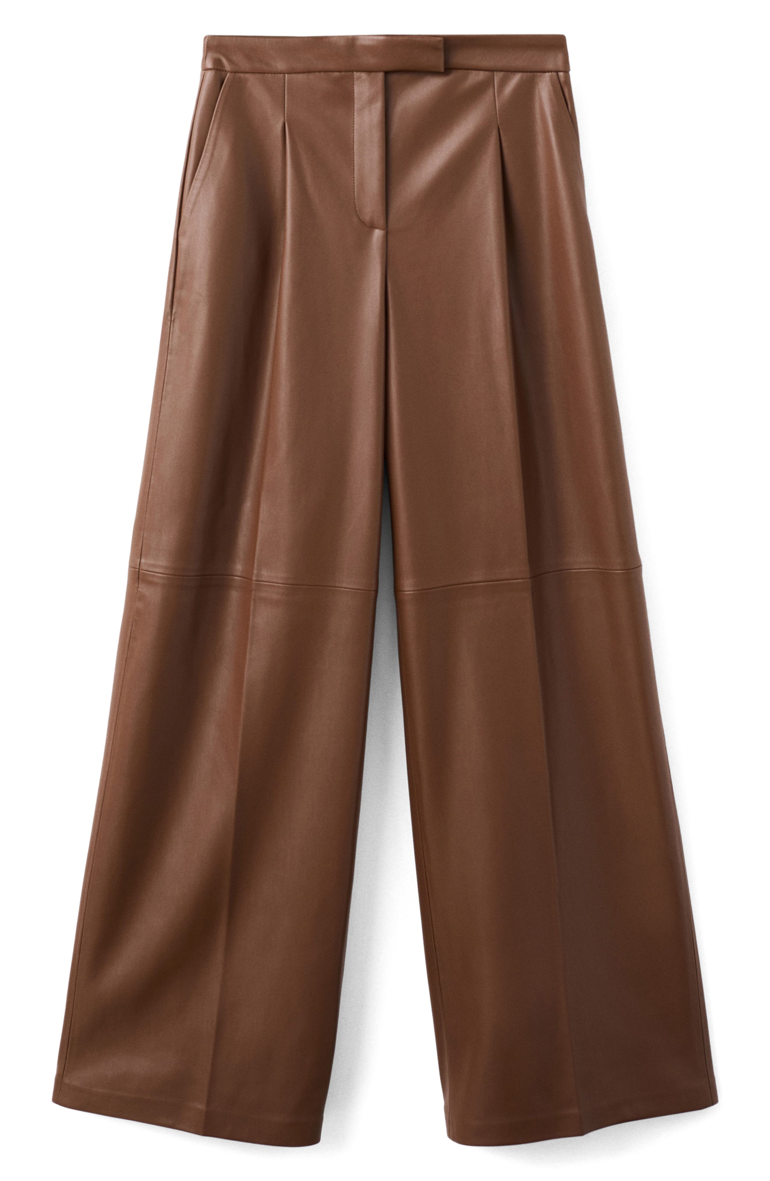 Riga Faux Leather Wide Leg Pants - image 3
