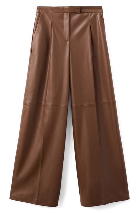 Riga Faux Leather Wide Leg Pants