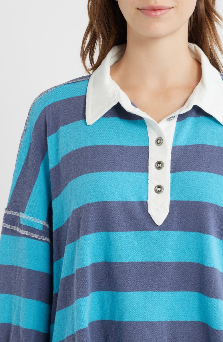 Free People Auggie Stripe Top, Alternate, color, Night Shadow/ Tropica