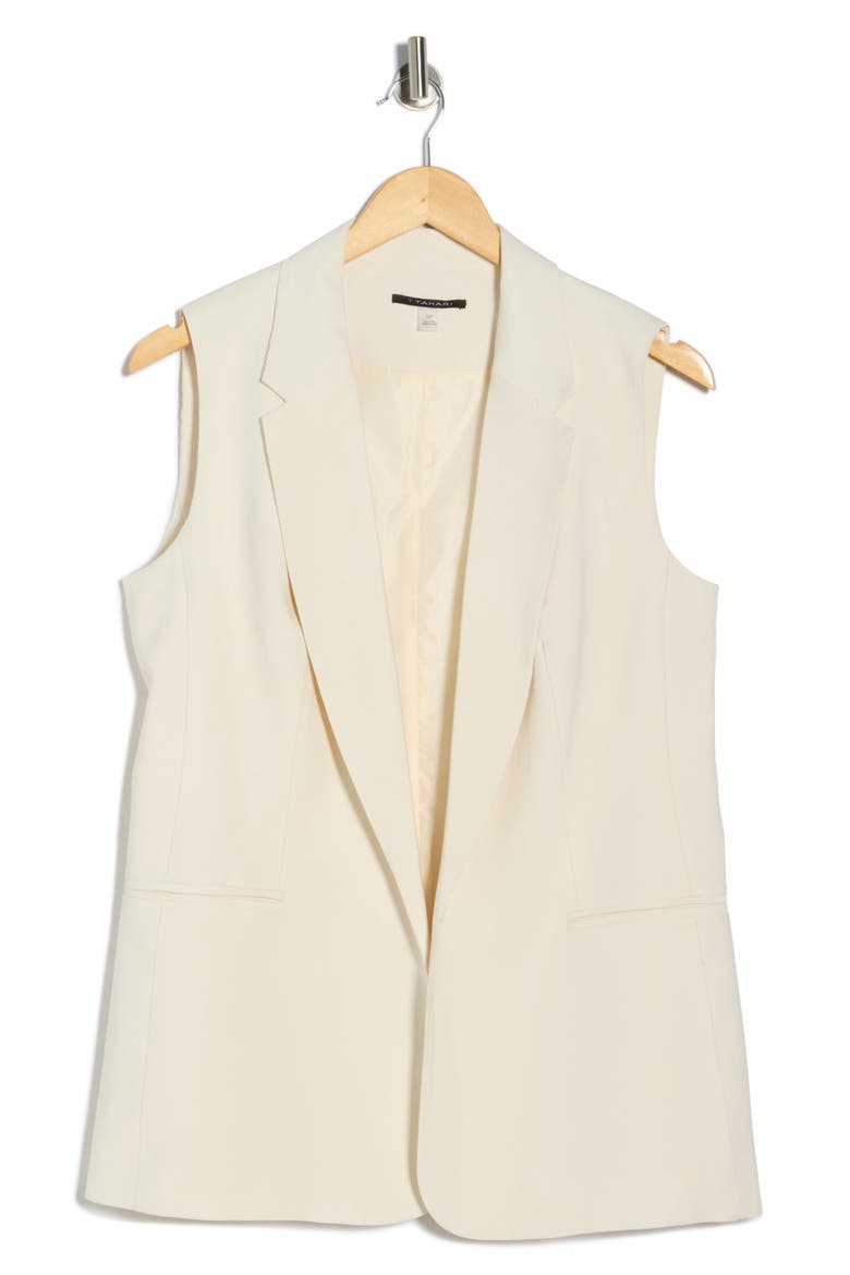 Notch Lapel Longline Vest, Alternate, color, TOASTED BEIGE