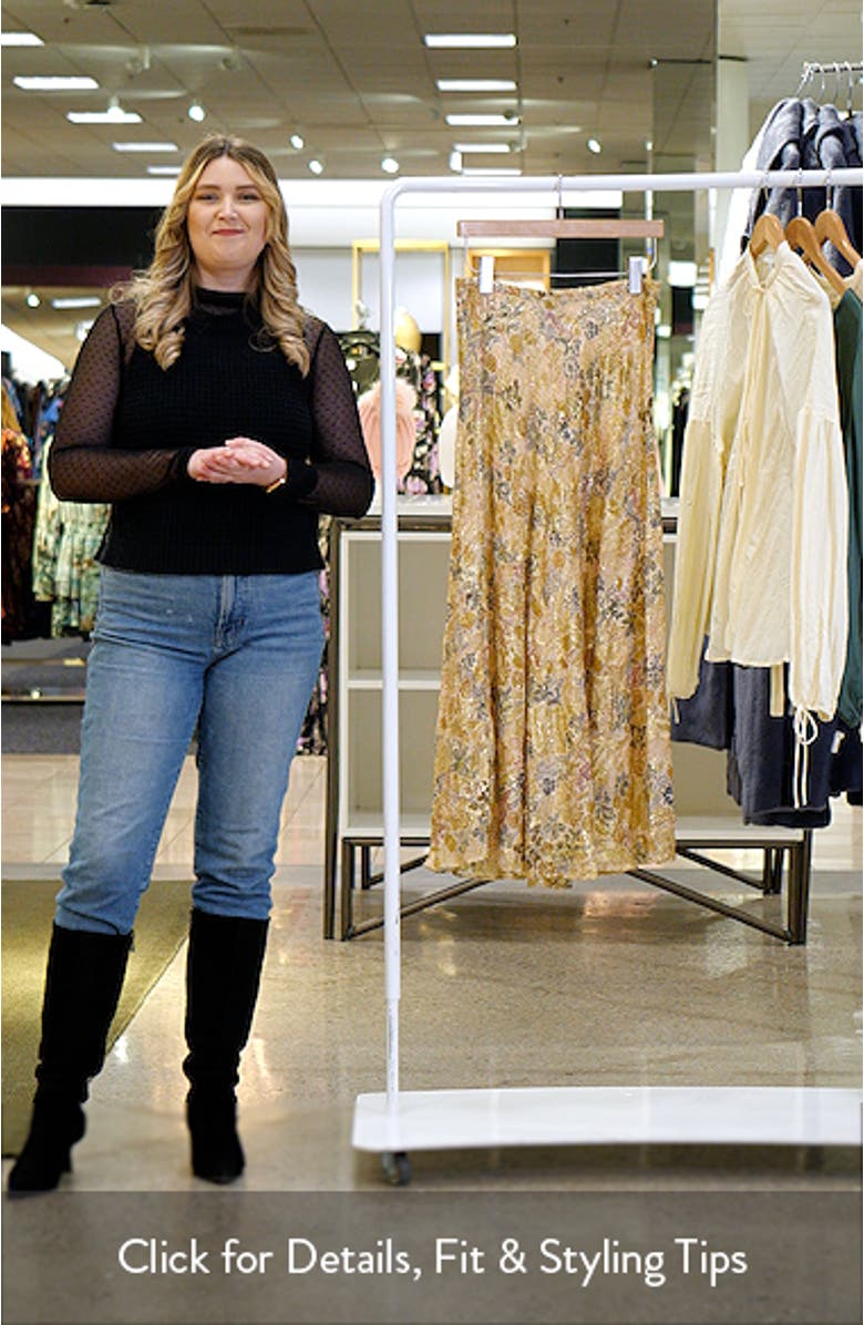 Metallic Floral Maxi Skirt, sales video thumbnail