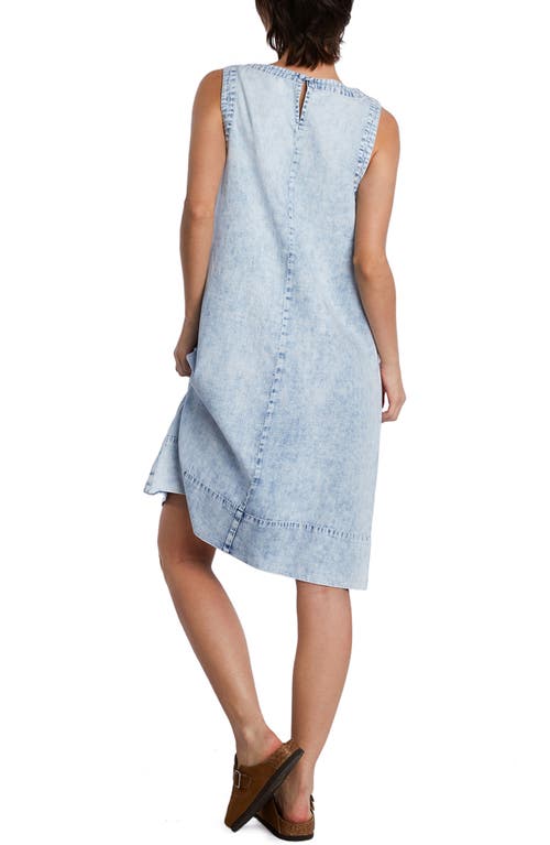 Wash Lab Denim Little Denim Shift Dress In Bleach Denim
