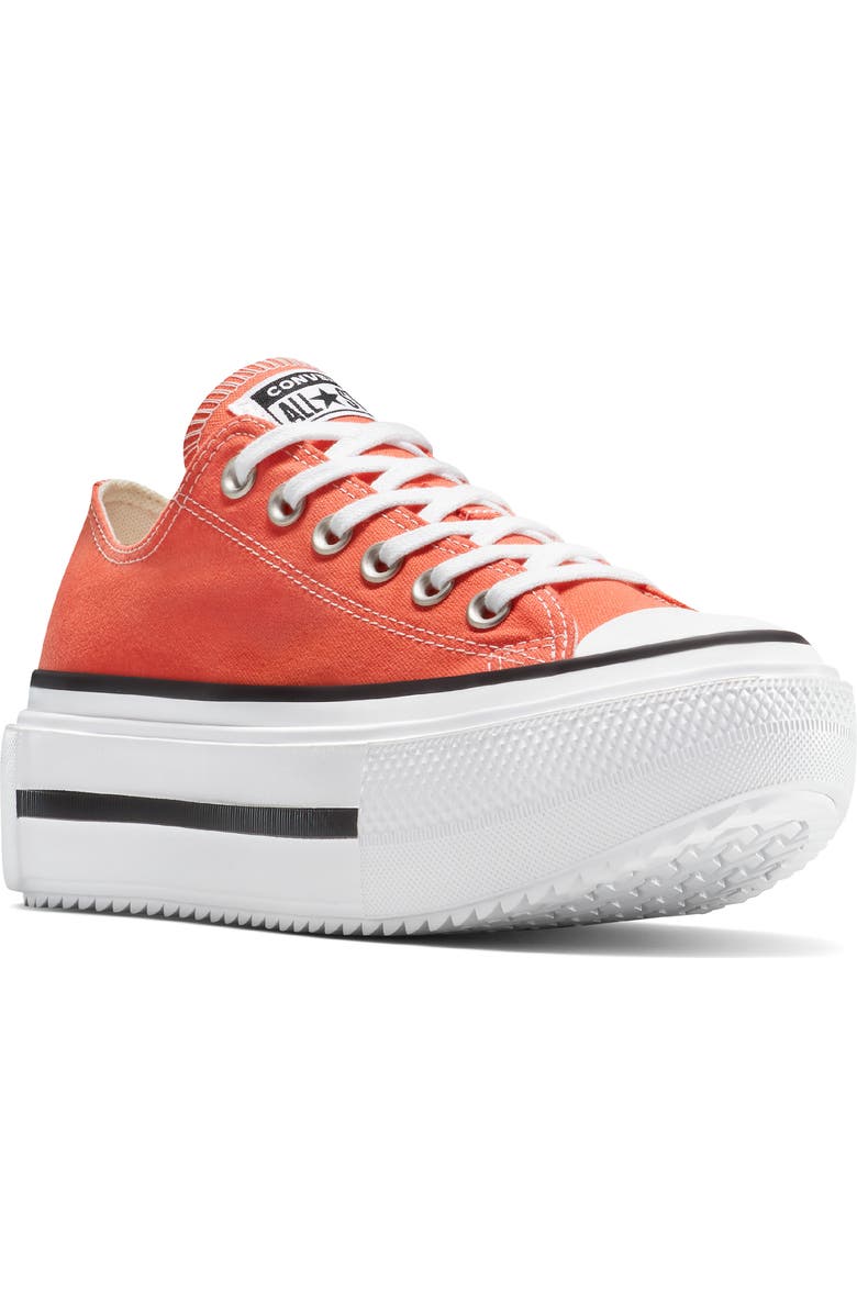 Converse Gender Inclusive Chuck Taylor All Star Lift Double Stack Low Top Platform Sneaker, Main, color, Vermillion Red/ White/ Black
